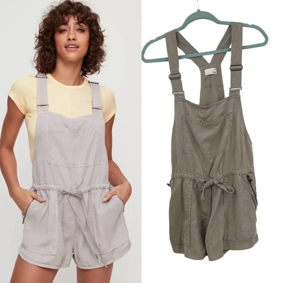 Aritzia Wilfred Free Beatriz Drawstring Overall Romper Ashen Gray Size XS - Picture 1 of 10